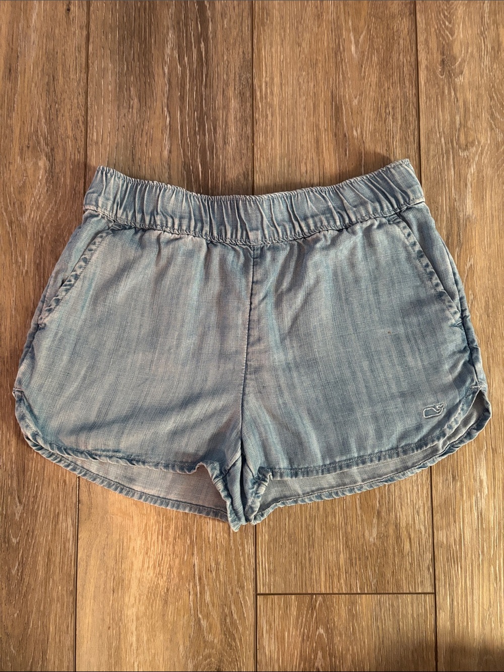 Vineyard Vines Light Blue Girls' Elastic-Waist Denim Shorts